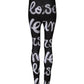 Dolce & Gabbana Black Polyester Logo Print Mid Waisted Pants
