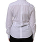 Dolce & Gabbana White Cotton Long Sleeves Collared Top Shirt