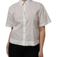 Dolce & Gabbana White Cotton Short Sleeves Collared Top Shirt