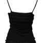 Scervino Street Black Wool Sleeveless Square Neck Tank Top