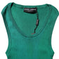 Dolce & Gabbana Green Silk Sleeveless Round Neck Tank Top