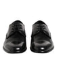 Dolce & Gabbana Black Leather Lace Up Derby Men Dress Shoes