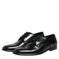 Dolce & Gabbana Black Leather Lace Up Derby Men Dress Shoes