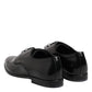 Dolce & Gabbana Black Leather Lace Up Derby Men Dress Shoes