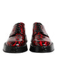Dolce & Gabbana Red Leopard Derby Formal Men Dress Shoes