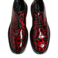 Dolce & Gabbana Red Leopard Derby Formal Men Dress Shoes