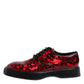 Dolce & Gabbana Red Leopard Derby Formal Men Dress Shoes