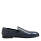 Dolce & Gabbana Blue Exotic Leather Slip On Loafers Men Dress Shoes
