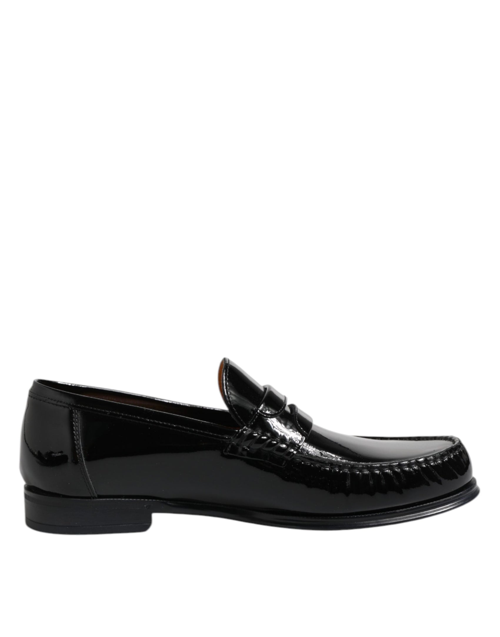 Dolce & Gabbana Black Leather Slip On Loafers Dress Shoes