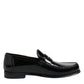 Dolce & Gabbana Black Leather Slip On Loafers Dress Shoes