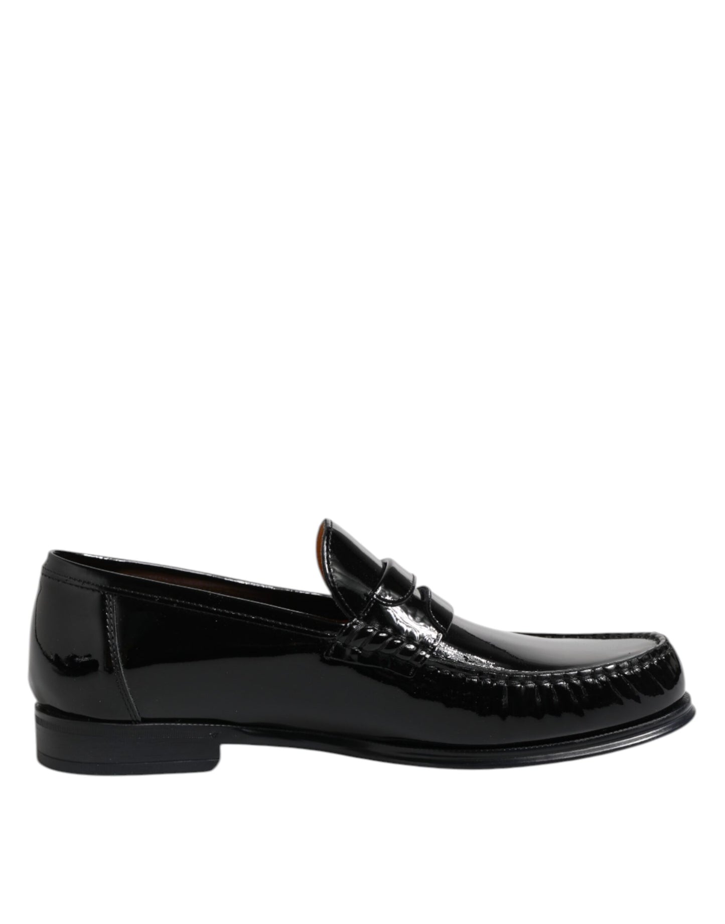 Dolce & Gabbana Black Leather Slip On Loafers Dress Shoes