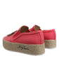 Twinset Pink Canvas Crystal Embellished Slip On Shoes