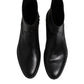 Dolce & Gabbana Black Leather Logo Ankle Boots Studded Shoes