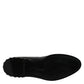 Dolce & Gabbana Black Leather Logo Ankle Boots Studded Shoes