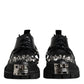 Dolce & Gabbana Black Leather Embellished Trekking Derby Shoes