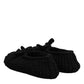 Dolce & Gabbana Black Wool Slip On Flats Ballerina Shoes