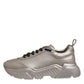 Dolce & Gabbana Silver DAYMASTER Leather Men Sneakers Shoes
