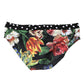 Dolce & Gabbana Black Floral Logo Beachwear Men Brief Swimwear