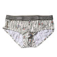 Dolce & Gabbana Ivory Bird Print Cotton Regular Brief Underwear