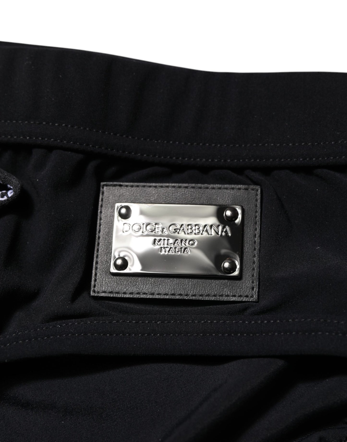 Dolce & Gabbana Black Logo Plaque Men Beachwear Brief Swimwear