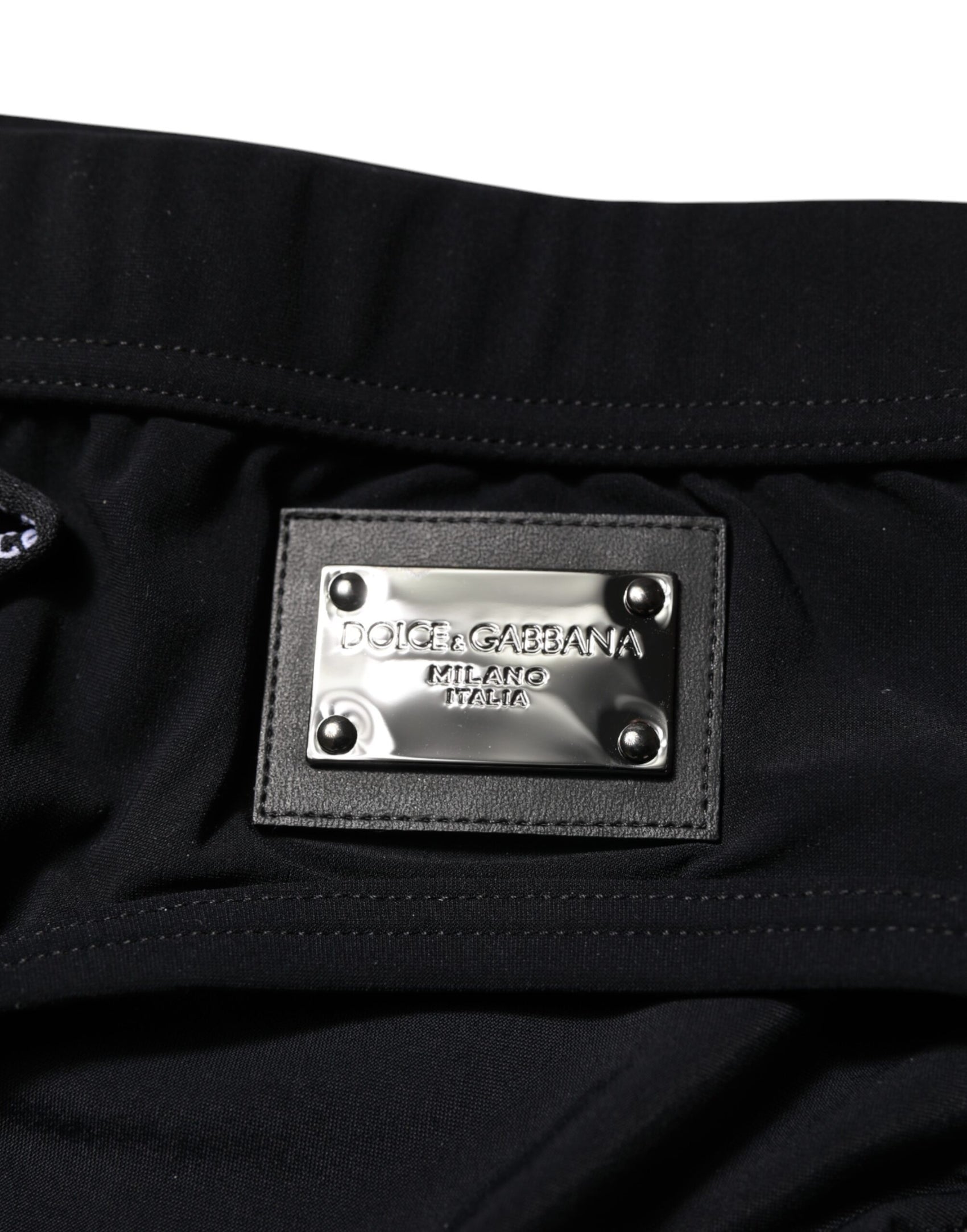 Dolce & Gabbana Black Logo Plaque Men Beachwear Brief Swimwear