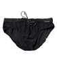 Dolce & Gabbana Black Drawstring Men Beachwear Brief Swimwear