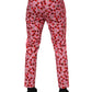 Dolce & Gabbana Pink Cherry Print Cotton Dress Pants