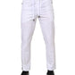 Dolce & Gabbana White Cotton Stretch Logo Men Jogger Pants