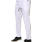 Dolce & Gabbana White Cotton Stretch Logo Men Jogger Pants
