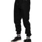 Dolce & Gabbana Black Cotton Logo Tape Men Jogger Pants