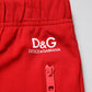 Dolce & Gabbana Red Viscose Logo Jogger Men Sweatpants Pants