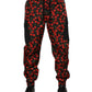Dolce & Gabbana Black Red Cherry Print Men Sweatpants Pants