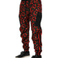 Dolce & Gabbana Black Red Cherry Print Men Sweatpants Pants