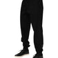Dolce & Gabbana Black Cotton Men Jogger Sweatpants Pants