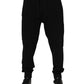 Dolce & Gabbana Black Cotton Crown Jogger Sweatpants Pants