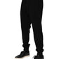 Dolce & Gabbana Black Cotton Crown Jogger Sweatpants Pants