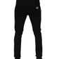 Dolce & Gabbana Black Viscose Drawstring Men Jogger Pants