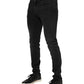 Dolce & Gabbana Black Washed Cotton Skinny Denim Jeans