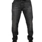 Dolce & Gabbana Gray Washed Cotton Loose Denim Jeans