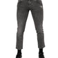 Dolce & Gabbana Gray Cotton Logo Plaque Men Denim Jeans