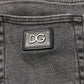 Dolce & Gabbana Gray Cotton Logo Plaque Men Denim Jeans