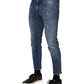 Dolce & Gabbana Blue Cotton Logo Plaque Denim Jeans