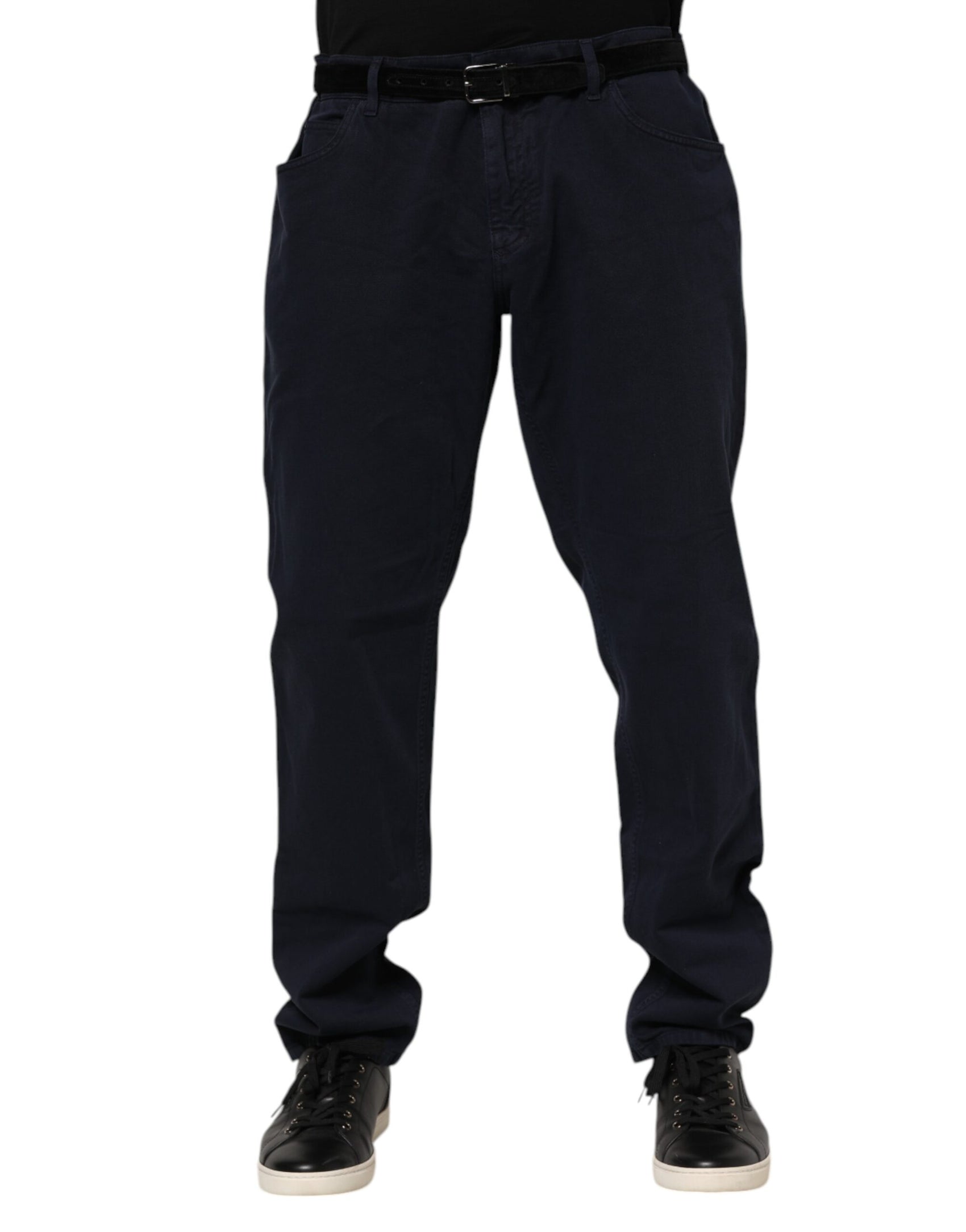 Dolce & Gabbana Black Cotton Tapered Denim Jeans