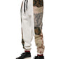 Dolce & Gabbana White Patchwork Jogger Pants