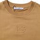 Dolce & Gabbana Mustard Cotton DG Embossed Pullover Sweater