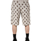 Dolce & Gabbana White Cotton DG Mania Print Men Bermuda Shorts