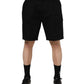 Dolce & Gabbana Black Cotton Knee Length Men Bermuda Shorts