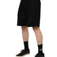 Dolce & Gabbana Black Cotton Knee Length Men Bermuda Shorts