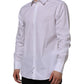 Dolce & Gabbana White Cotton GOLD Long Sleeves Formal Shirt