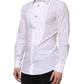 Dolce & Gabbana White Cotton GOLD Bib Poplin Formal Shirt